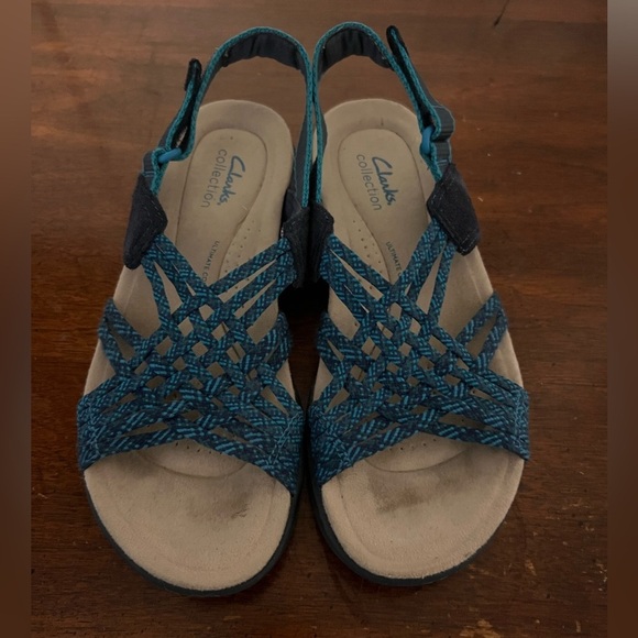 Clarks Collection Amanda Ease Women's Size 6.5 Blue Slingback Comfort Sandals - Picture 5 of 8